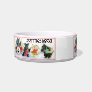 Scotties Rock Ceramic Dog Bowl- Customizable Bowl