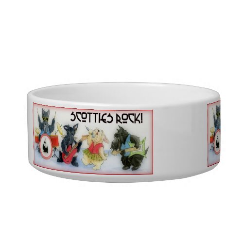 Scotties Rock Ceramic Dog Bowl_ Customizable Bowl