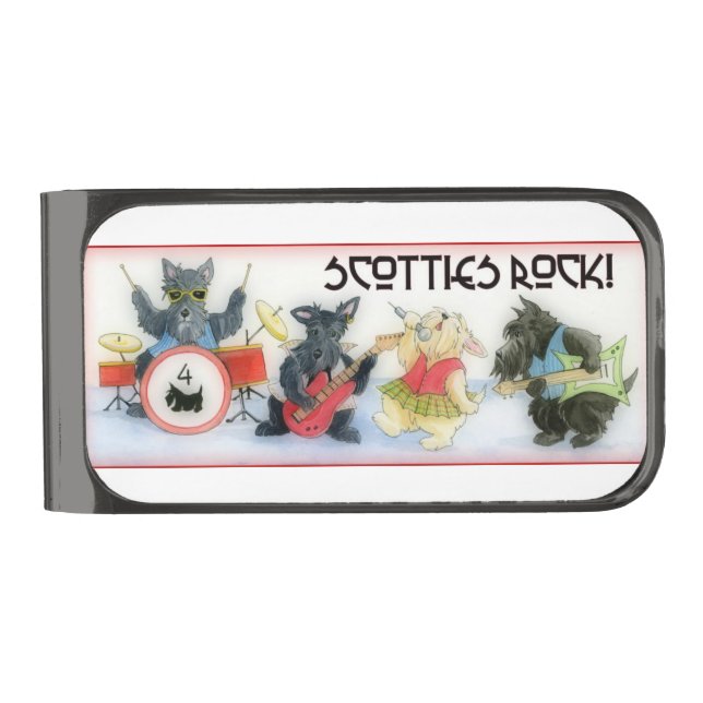 Scotties Rock Logo Money Clip Gun Metal Finish (Front)