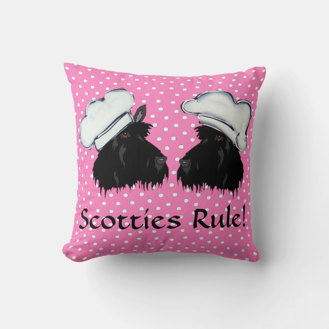 Scotties Rule! Throw Pillow (Front)