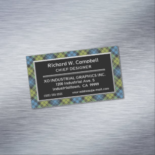 Scottish Accent Campbell Tartan Plaid Business Card Magnet