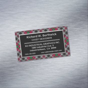Scottish Accent Clan Borthwick Tartan Business Card Magnet by OldScottishMountain at Zazzle
