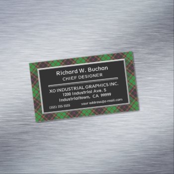 Scottish Accent Clan Buchan Tartan Business Card Magnet by OldScottishMountain at Zazzle
