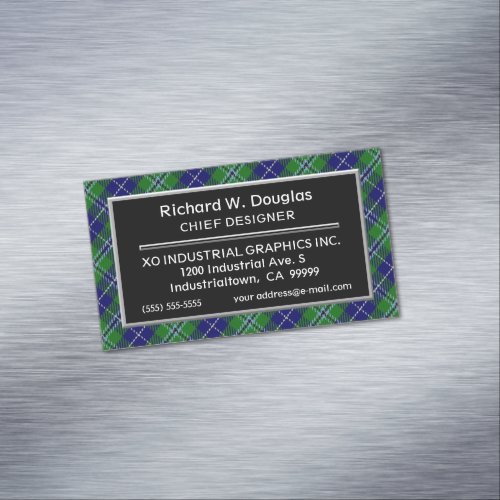 Scottish Accent Clan Douglas Tartan Business Card Magnet