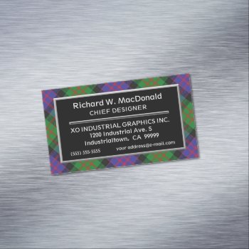 Scottish Accent Clan Macdonald Tartan Business Card Magnet by OldScottishMountain at Zazzle