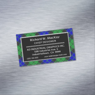 Scottish Accent Clan MacKay Tartan Business Card Magnet