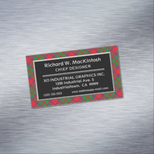 Scottish Accent Clan MacKintosh Tartan Business Card Magnet