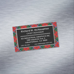 Scottish Accent Clan MacNaughton MacNachtan Tartan Business Card Magnet