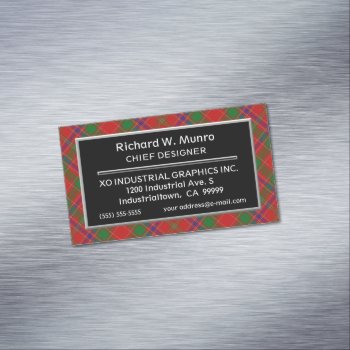 Scottish Accent Clan Munro Tartan Magnetic Business Card by OldScottishMountain at Zazzle