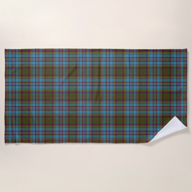 Scottish Accents Clan Anderson Tartan Beach Towel (Front)