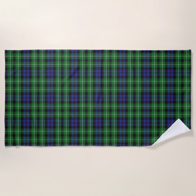 Scottish Accents Clan Graham Tartan Beach Towel (Front)