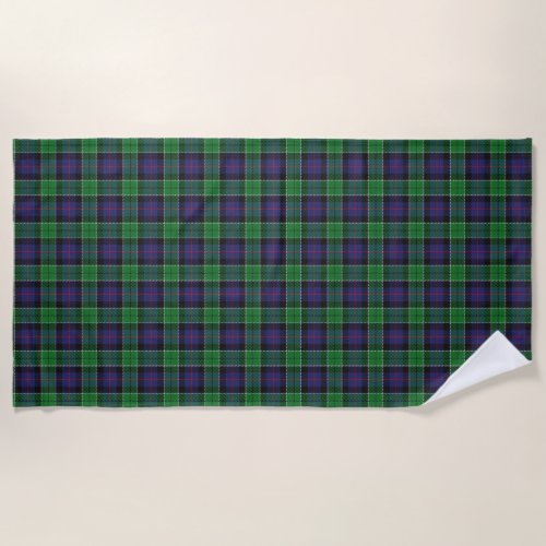 Scottish Accents Clan Leslie Hunting Tartan Beach Towel