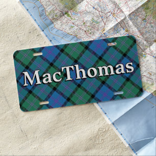 Scottish Adventures Clan MacThomas Tartan License Plate