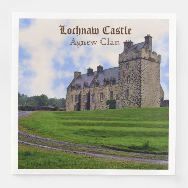 Scottish Agnew Clan's Lochnaw Castle Paper Napkin (Front)
