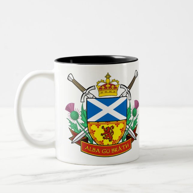 Scottish "Alba gu bràth" Black 11 oz Two-Tone Mug (Left)