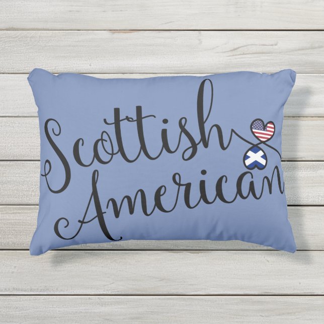 Scottish American Accent Pillow, Scotland Outdoor Pillow (Front)