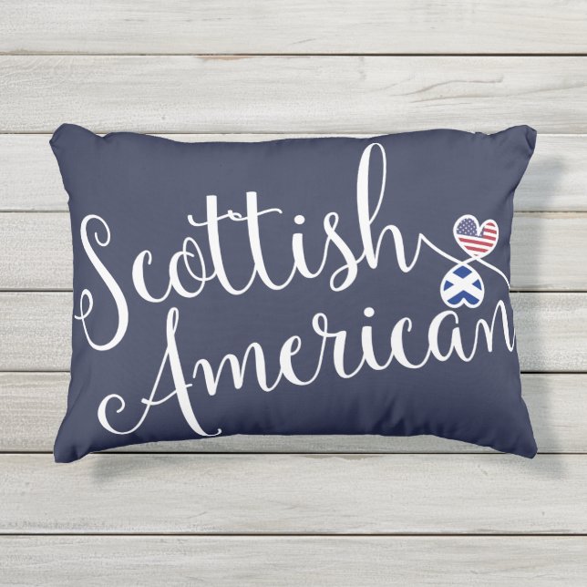 Scottish American Accent Pillow, Scotland Outdoor Pillow (Front)