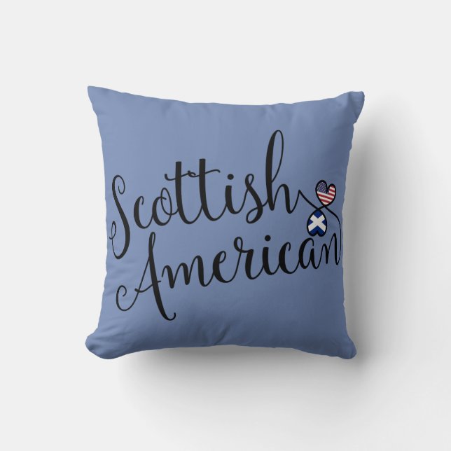 Scottish American Entwined Hearts Throw Cushion (Front)