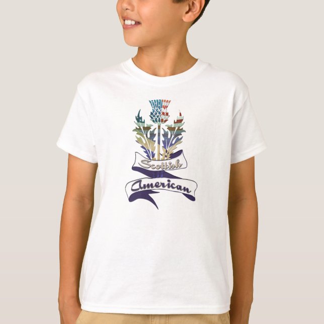 Scottish American Flags Children's T-Shirts (Front)