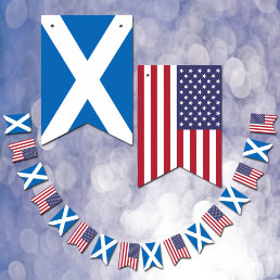 Scottish American Flags, Party Scotland / USA Bunting Flags