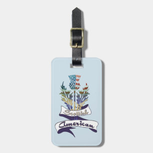 Scottish American Thistle Luggage Tag Template