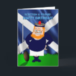 Scottish and Proud Rugby Birthday Card<br><div class="desc">This humorous birthday card is perfect for anyone who is proud to be Scottish and bonkers about rugby union – the kind of fan who will stand up in their own living-room to join the team on the TV to sing the national anthem. This Toonopia card is a totally unique...</div>