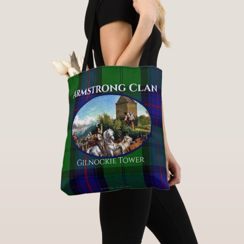 Scottish Armstrong Clan Castle  Tartan Tote Bag