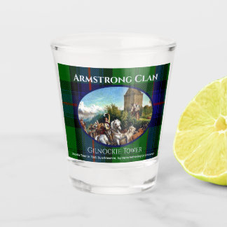 Scottish Armstrong Clan Gilnockie Painting Tartan Shot Glass