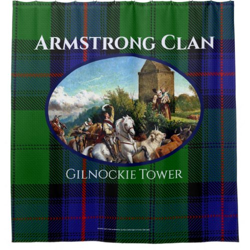 Scottish Armstrong Clan Gilnockie Painting Tartan  Shower Curtain