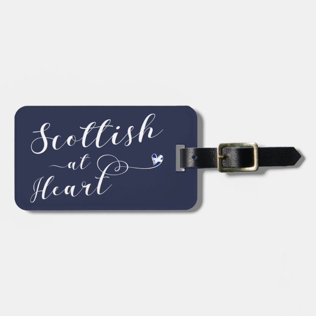 Scottish At Heart Luggage Tag (Front Horizontal)