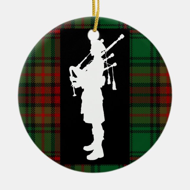 Scottish Bagpiper Ceramic Ornament (Front)