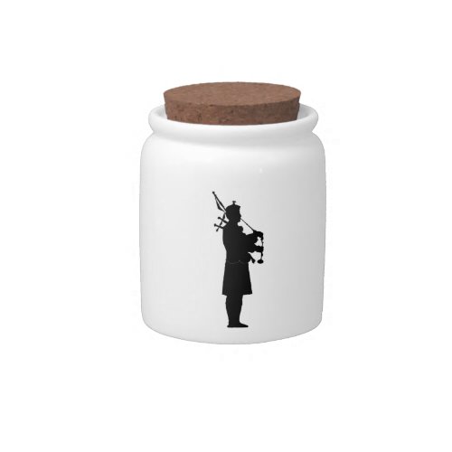 Scottish Bagpiper Silhouette Candy Jar