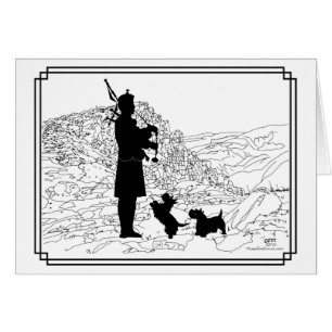 Scottish Bagpipes and Scottish Terriers Cards