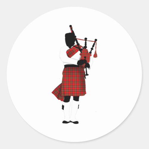 Scottish Bagpipes Classic Round Sticker