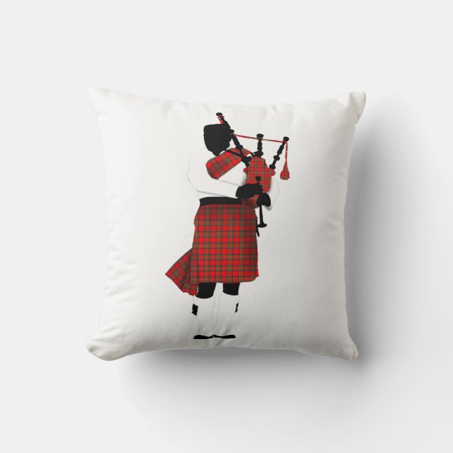 Scottish Bagpipes Throw Pillow (Front)