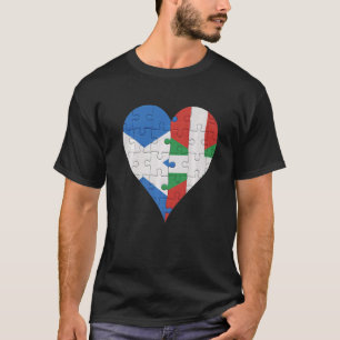 Scottish Basque Flag Heart   T-Shirt