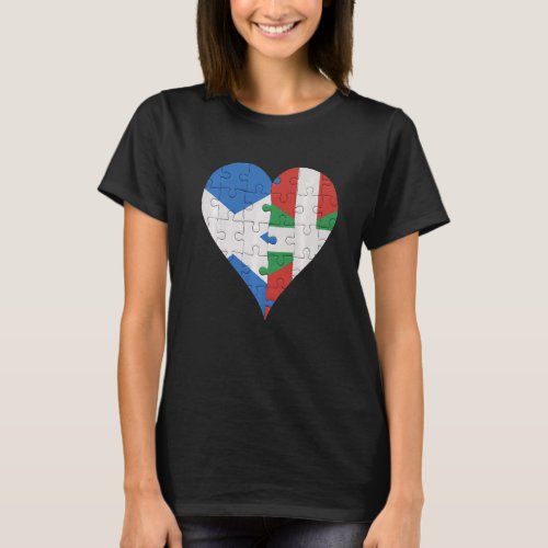 Scottish Basque Flag Heart   T_Shirt