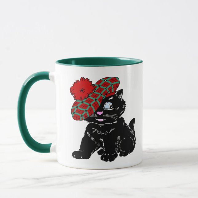Scottish Black Cat Mug (Left)