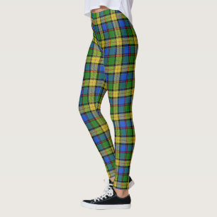 Scottish Blast Blue Green Red Yellow Tartan Plaid Leggings