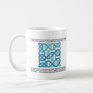 Scottish Blessing Calligraphy with Celtic Knot Coffee Mug