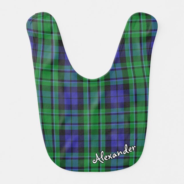 Scottish Bliss Clan MacCallum Tartan Baby Bib (Front)