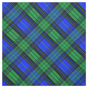 Scottish blue and green plaid, diagonal fabric