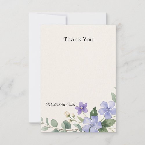Scottish Bluebell Thistle Thank You Card