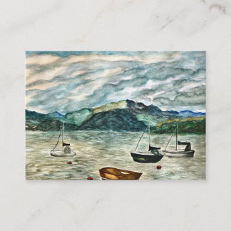 Scottish Boat Waterscape by Shira B Enclosure Card