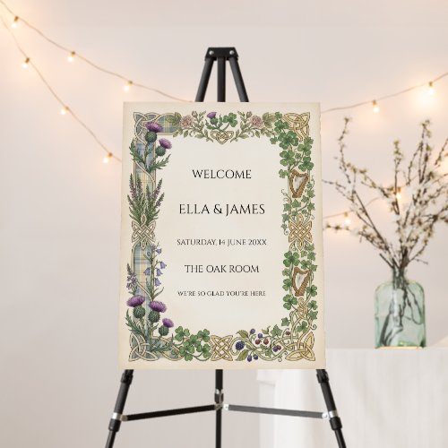 Scottish Botanical Wedding Welcome Sign