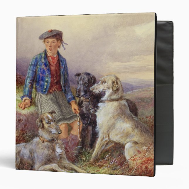 Scottish boy with wolfhounds in a Highland landsca 3 Ring Binder (Front/Inside)