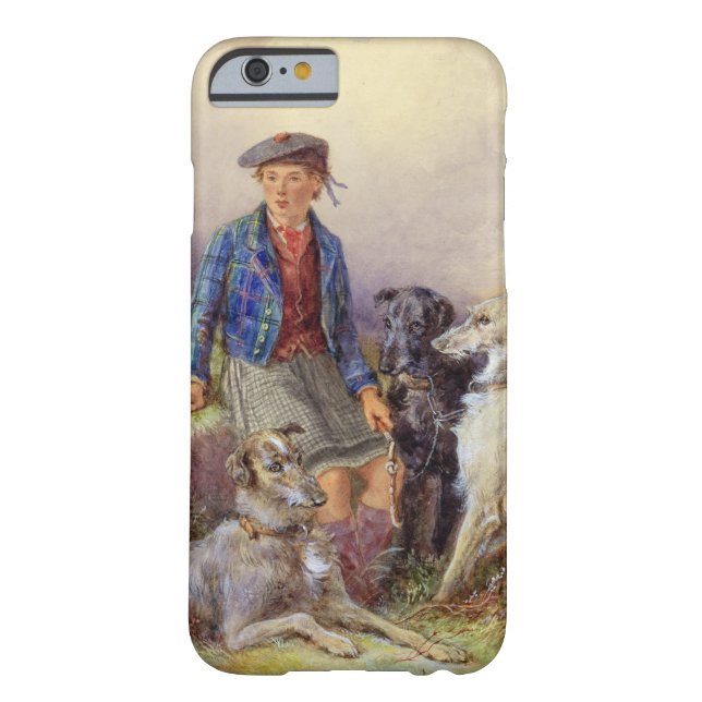 Scottish boy with wolfhounds in a Highland landsca Case-Mate iPhone Case (Back)