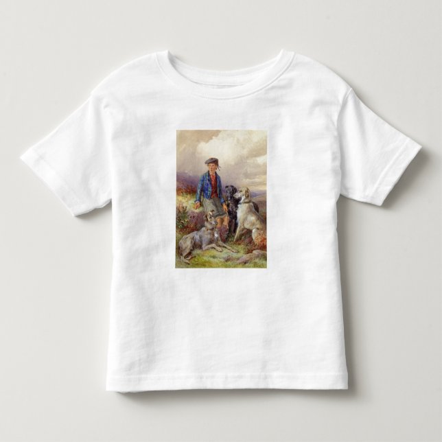 Scottish boy with wolfhounds in a Highland landsca Toddler T-shirt (Front)