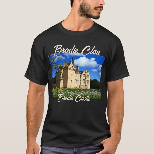 Scottish Brodie Clan's Castle Family Pride T-Shirt (Front)