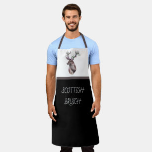 Scottish Bruich (Cook) with Deer and Flowers Apron